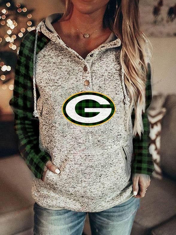 Fashion Printed Patchwork Green Bay Packers Hoodie 01