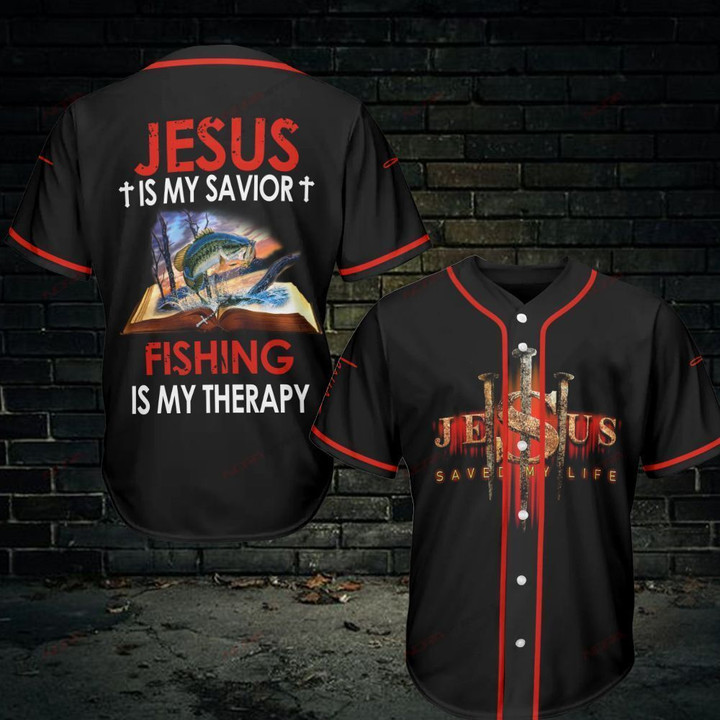 Jesus - Fishing Baseball Jersey and T-shirt 320