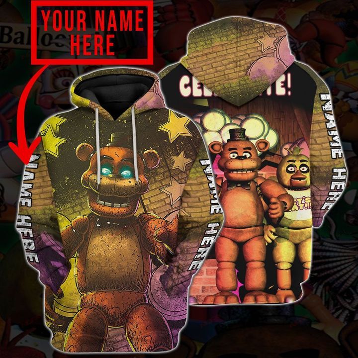 Five Nights at Freddy’s 3D Custom Name T-SHIRT HOODIE