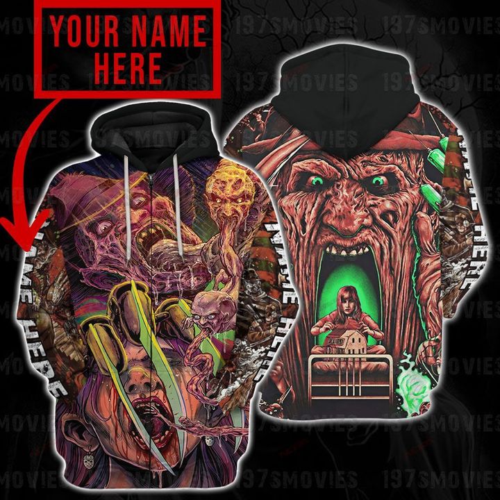 Freddy Krueger A Nightmare on Elm Street Horror Movie 3D Custom Name T-SHIRT HOODIE