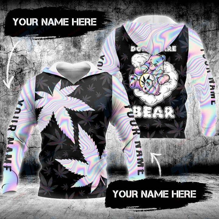 Hologram weed dont care bear custom name 3D All Over Printed Shirt Sweatshirt Hoodie Bomber Jacket S