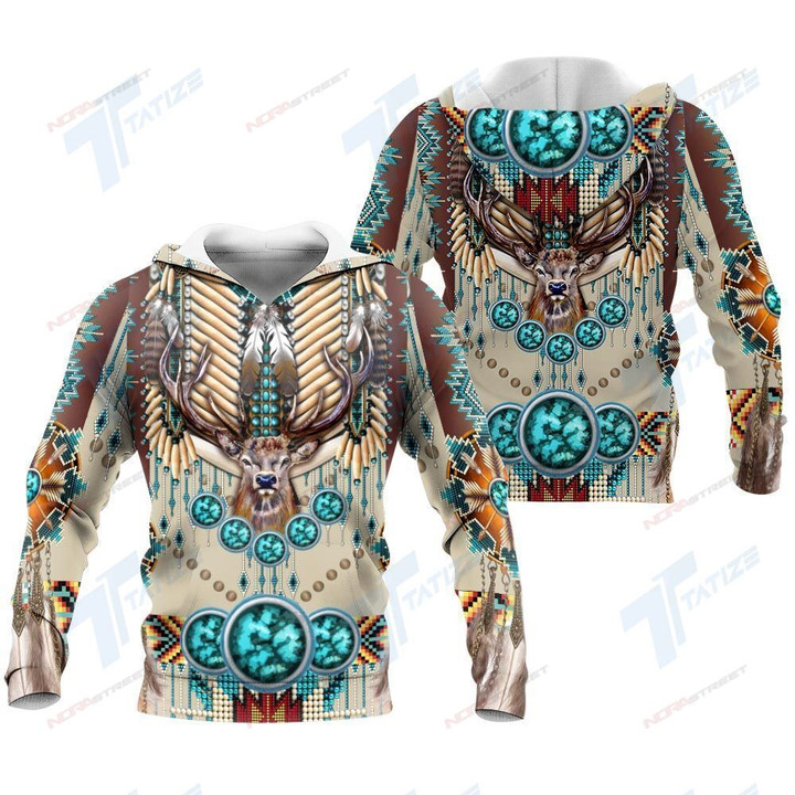 Native wild animal reindeer 3D All Over Printed Shirt Sweatshirt Hoodie Bomber Jacket Size S - 5XL