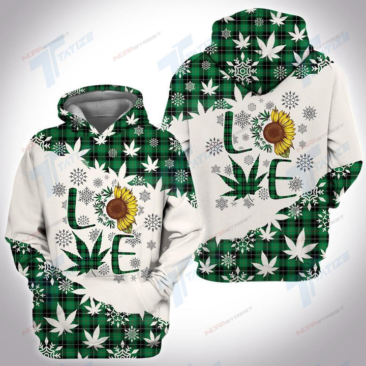 Christmas tartan weed 3D All Over Printed Shirt Sweatshirt Hoodie Bomber Jacket Size S - 5XL