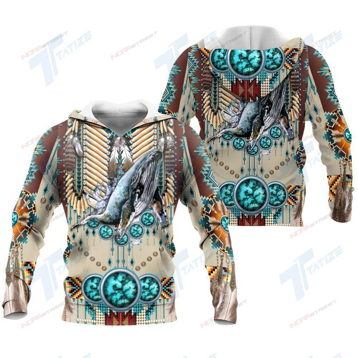 Native wild animal whale 3D All Over Printed Shirt Sweatshirt Hoodie Bomber Jacket Size S - 5XL