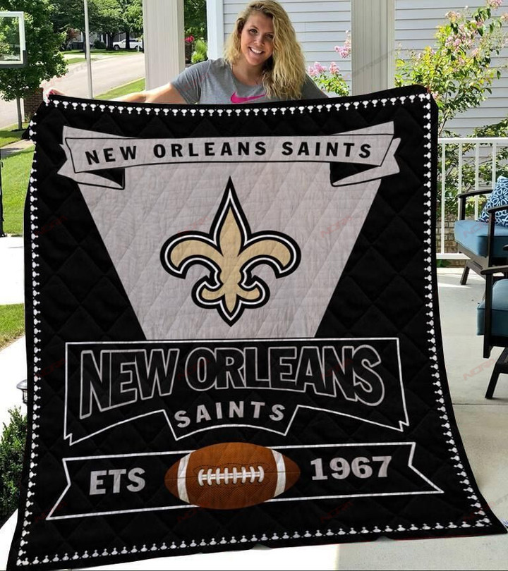  New Orleans Saints Logo Premium Quilt