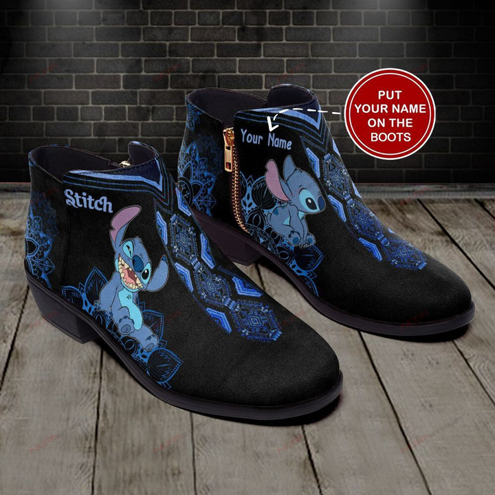 Stitch Mandala Personalized Fashion Zipper Boots 017