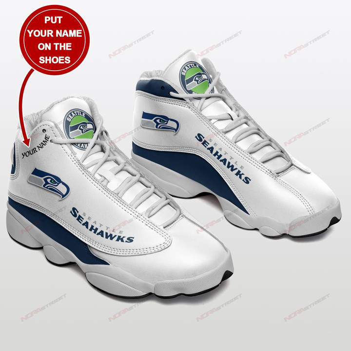 Seattle Seahawks Personalized Air JD13 Sneakers 030