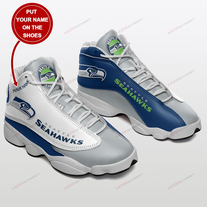 Seattle Seahawks Personalized Air JD13 Sneakers 021