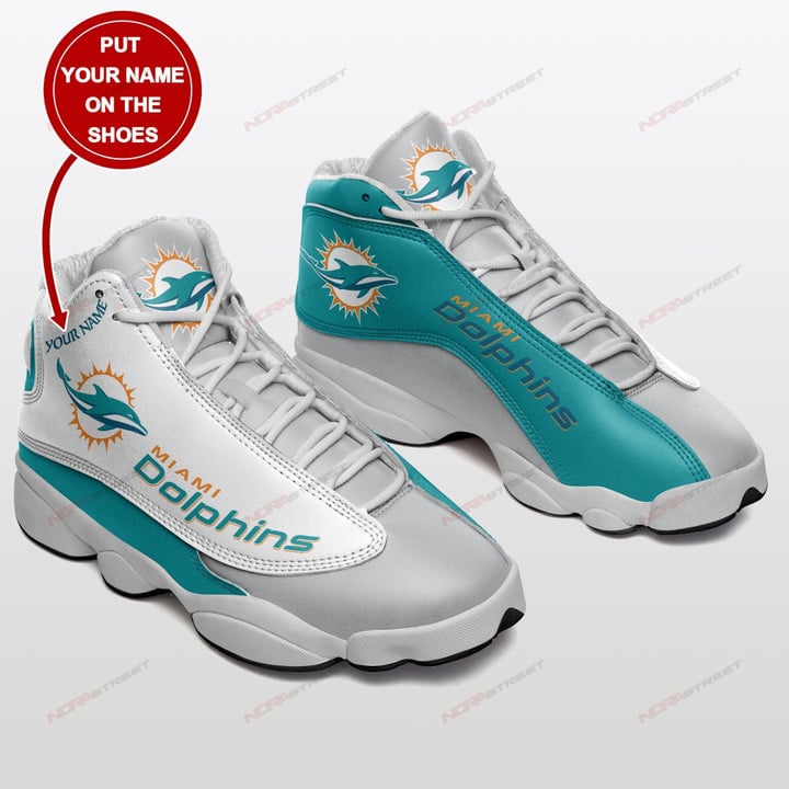 Miami Dolphins Personalized Air JD13 Sneakers 025