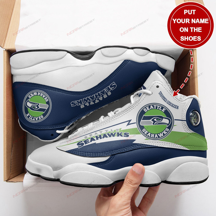Seattle Seahawks Personalized Air JD13 Sneakers 556