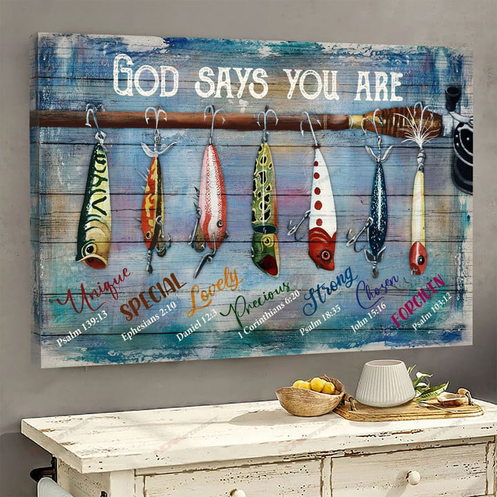 Fishing - God says you are Canvas and Poster 049