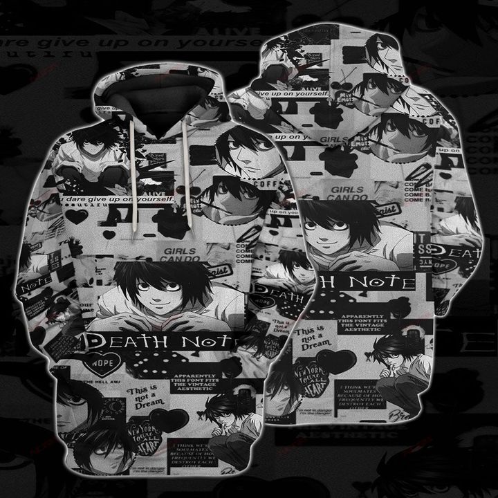 Death Note L 3D Custom T-SHIRT HOODIE TUMBLER CUP