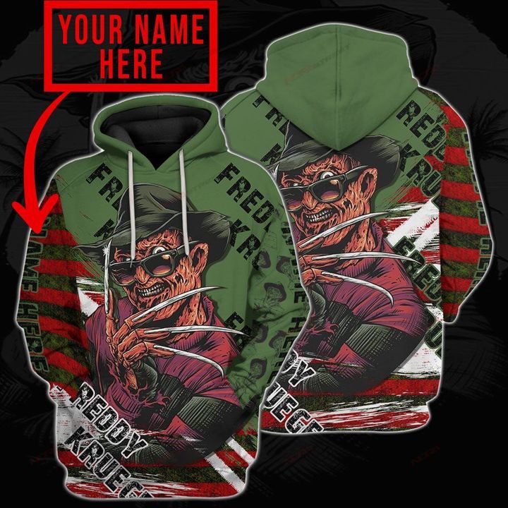 Freddy Krueger A Nightmare on Elm Street  Custom Name 3D Custom T-SHIRT HOODIE
