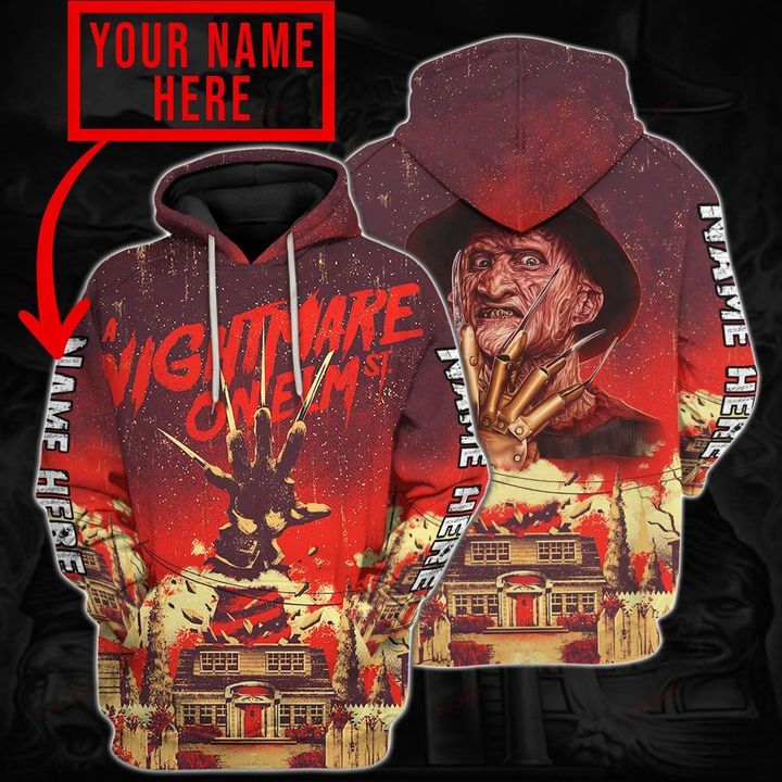 Freddy Krueger A Nightmare on Elm Street  Horror Movie 3D Custom Name T-SHIRT HOODIE