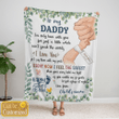 Personalized Baby Dad Holding Hand Fathers Day Gift Fleece Blanket
