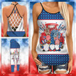 Gnome Blue Red Stars Criss-cross Tanktop and Legging set (buy both for 10% discount)