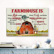 Red Farmhouse Hearts Always Be There Canvas & Poster