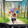 Yorkshire Terrier With Colorful Balloons Flat Car Ornament - TG0821HN