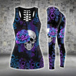Skull Flower Blue & Purple Legging and Hoodie Set