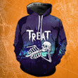 Trick Or Treat Skeleton Blue Halloween Matching Hoodies - TG0721OS