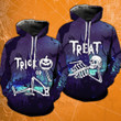 Trick Or Treat Skeleton Blue Halloween Matching Hoodies - TG0721OS
