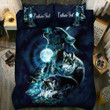 Wolf Howling At The Moon Blue Moonlight Custom Bedding Set - TG1021TA