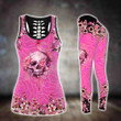 Pink Skull Flowers Legging and Hoodie Set - TG1021DT