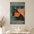 Black Cat Reading Book Poster - AD1121HN