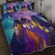 Purple Blue Native Girl Moon Quilt Bed Set - TG1121TA