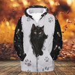 Black Cat Paw Pattern Hoodie And Zip Hoodie - TG1221QA