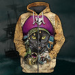 Cat Pirate Hoodie Zip Hoodie & Bomber - TT1221HN