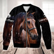 Love Horse Black Hoodie Zip Hoodie & Bomber - TG1221HN