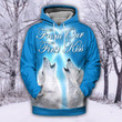 White Wolf Breath Heart Couple Hoodies - TG1221DT