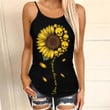Skull Sunflower Shaped Sunshine Criss-cross Tanktop and Legging set (buy both for 10% discount) - TG0222HN