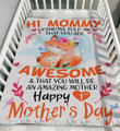 Fox Baby And Mom Grandma Told Happy 1st Mother's Day Fleece Blanket - TT0322DT