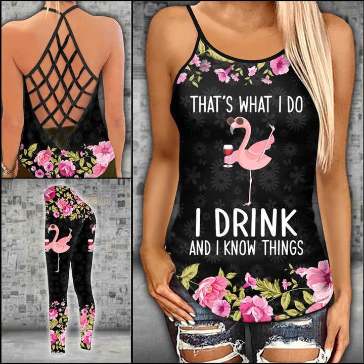 I Drink And I Know Things Criss-cross Tanktop and Legging set (buy both for 10% discount)