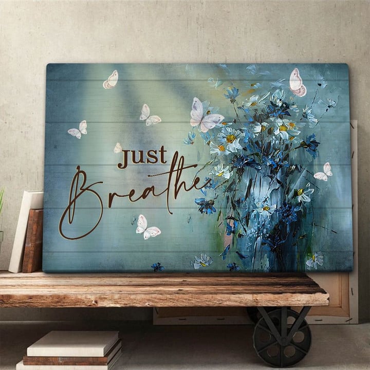 Butterfly Daisy Breathe Canvas & Poster