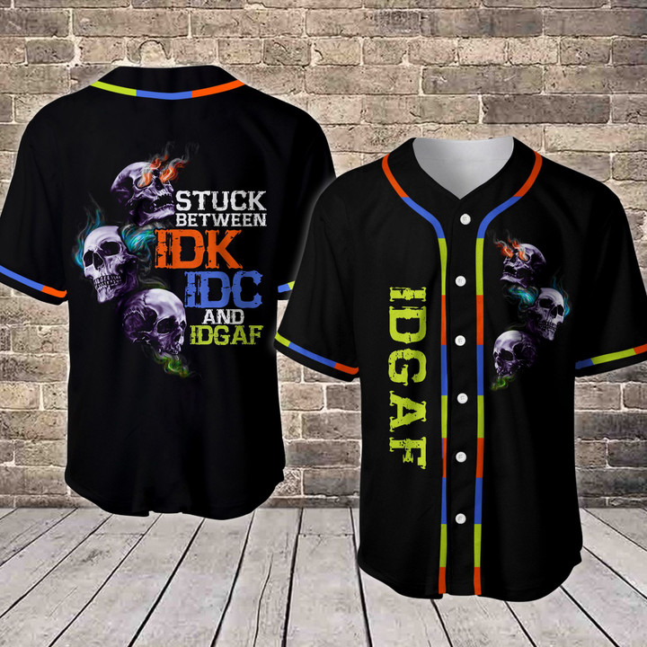 Trio Skulls IDK Baseball Jersey