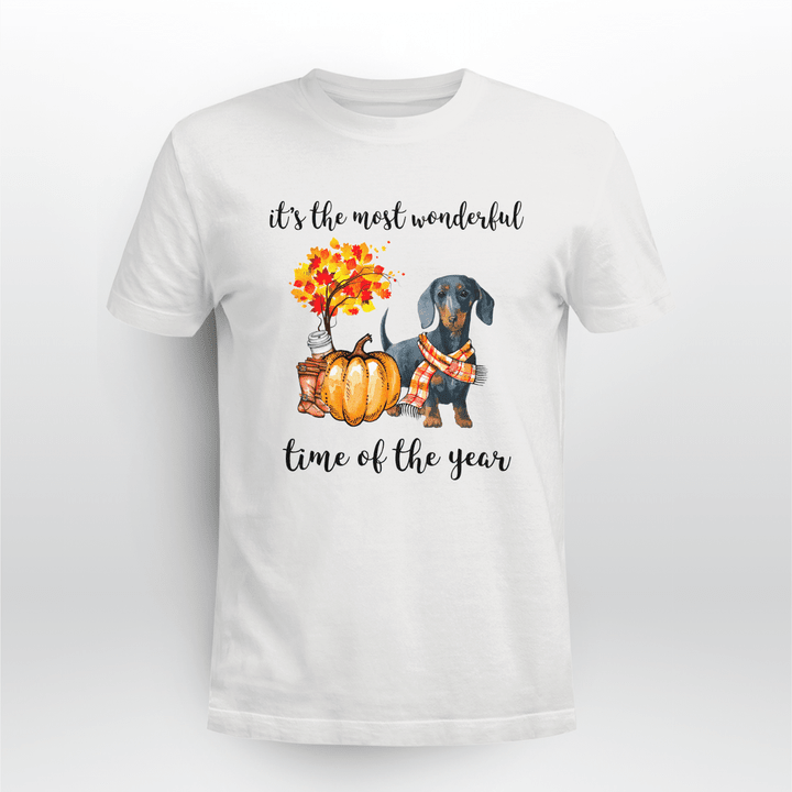 Dachshund Dog It's The Most Wonderful Time Autumn Tshirt & Sweatshirt - TG1021DT