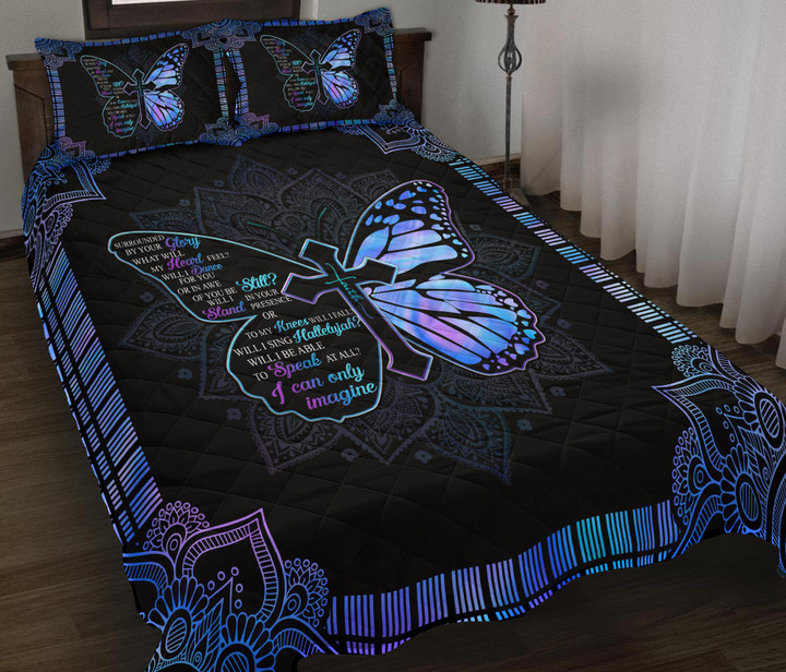 Butterfly Cross Imagine Mandala Quilt Bed Set - TG1021DT