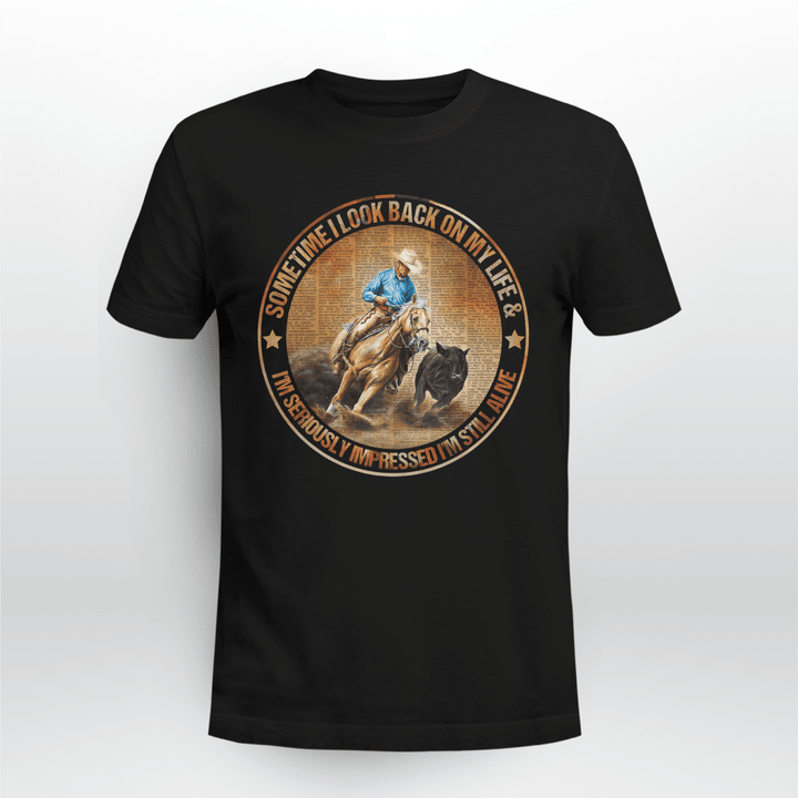 Cowboy Riding Horse T-shirt - AD1121DT