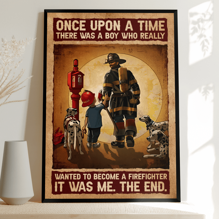 Boy wanted to become a firefighter Poster - TT1121QA