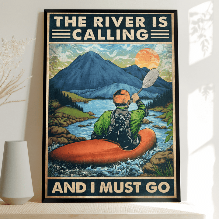 The river is calling - Kayaking Poster & Canvas - AD1121OS