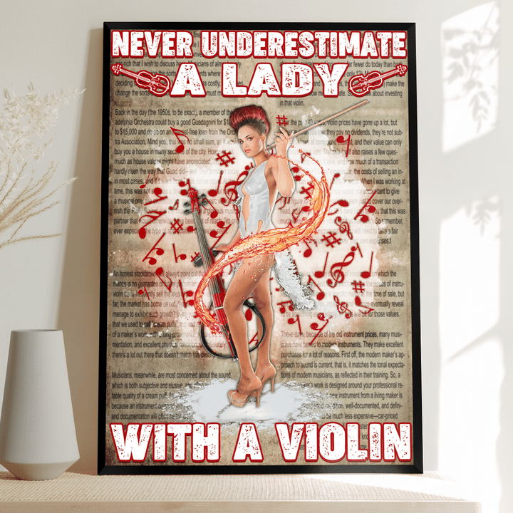 Never underestimate a lady with a violin Poster & Canvas - AD1121DT