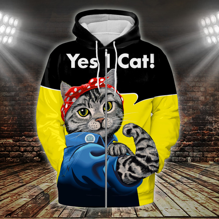 Yes I Cat Hoodie Zip Hoodie and Bomber - AD1221OS