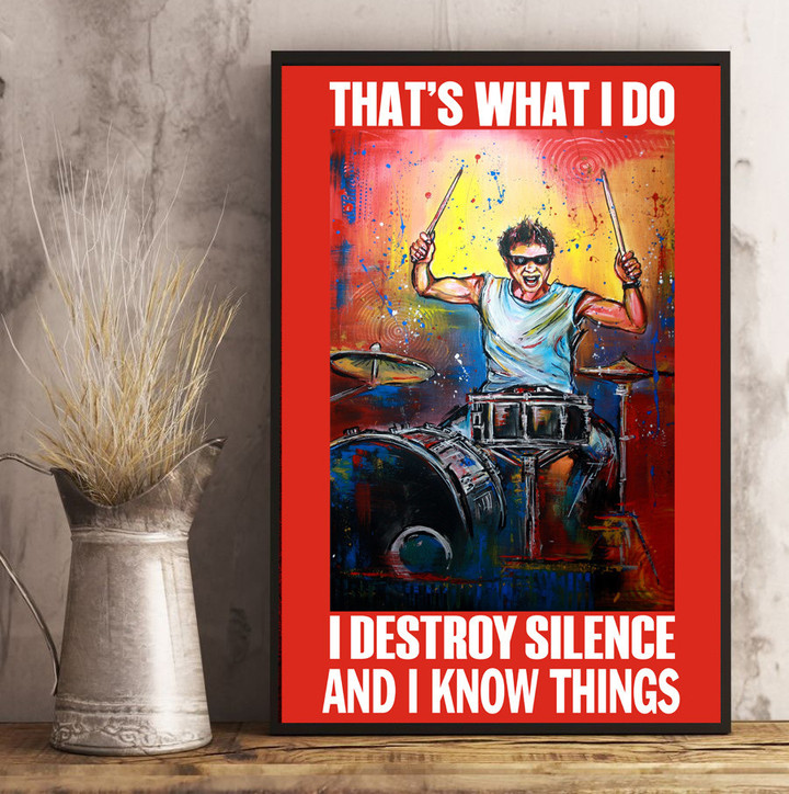Drummer I destroy silence and I know things Poster - AD1121OS