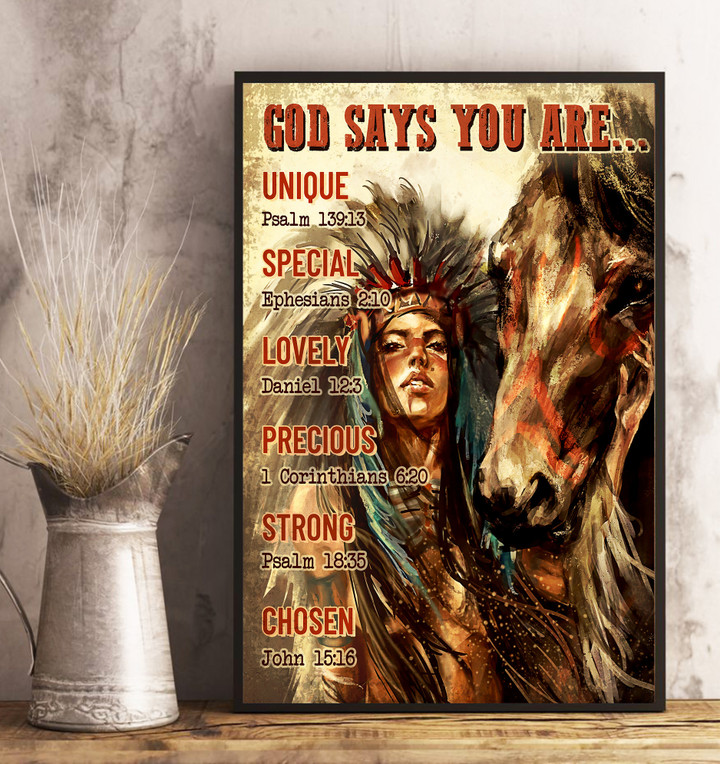 Native girl and horse Poster - TT1221OS