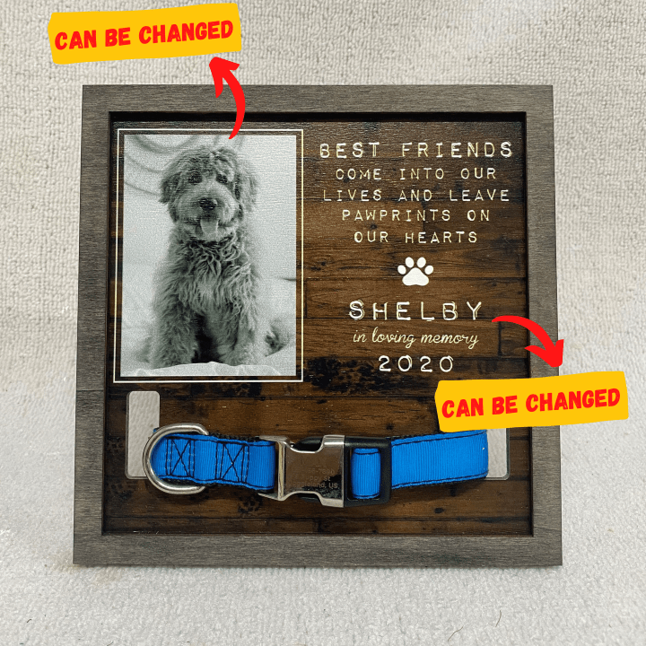 Pet Loss, Dog Memorial Gift, Custom Dog Collar Memorial Sign, Personalized Pet Memorial Sign