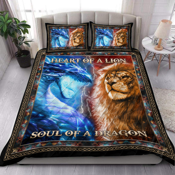 Lion heart Dragon soul Quilt Bedding Set - HN1221TA