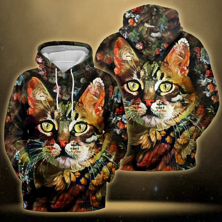 Floral Cat Abstract Hoodie Zip Hoodie & Bomber - AD1221OS